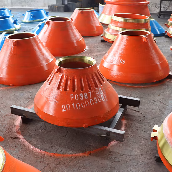 Корпус из высокомарганцовистой стали и вогнутый костюм Горнодобывающие машины серии CH и CS Каменная дробилка Конусная дробилка Вкладыш чаши